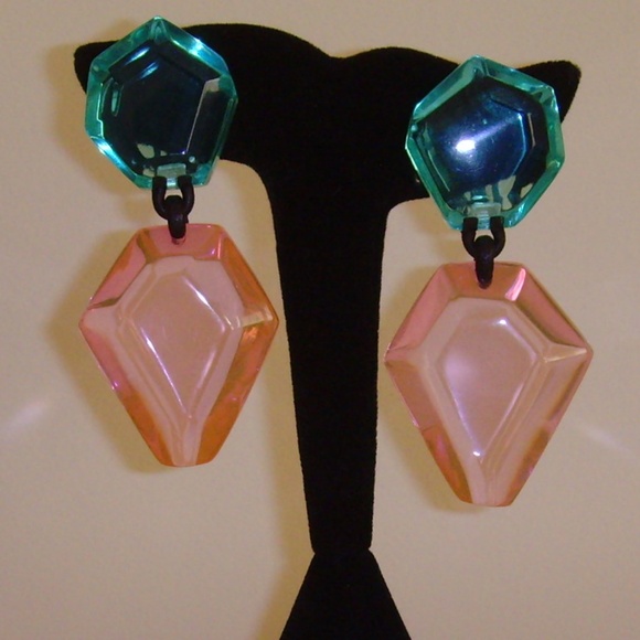 MONIES Gerda Lynggaard Lucite Dangle Earrings - NEW - Picture 4 of 14